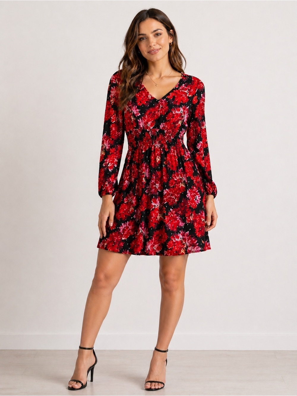 Rose & Olive Smocked Tunic Length Floral dress XS